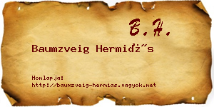 Baumzveig Hermiás névjegykártya